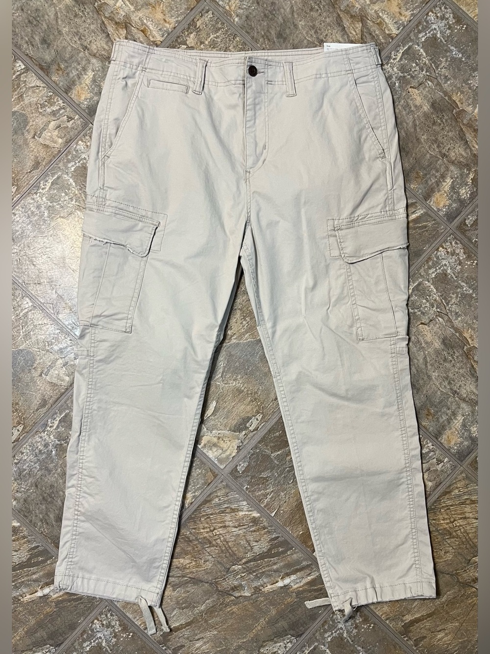 NEW American Eagle Flex Slim Lived-In Cargo Pants Khaki Beige Mens 36x30